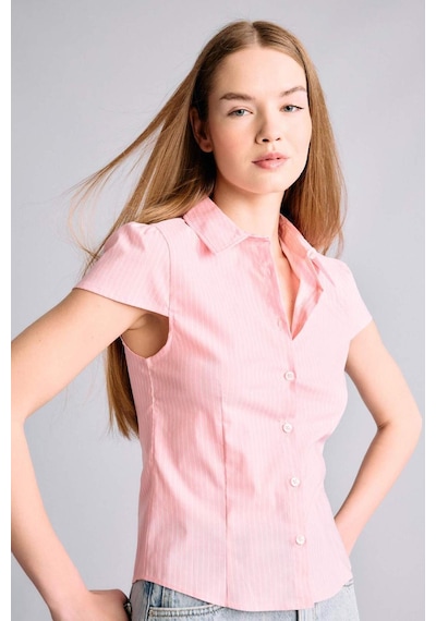 Defacto Fıtted Bengalin Gömlek H3093ax26smpn171 Pembe-pn171