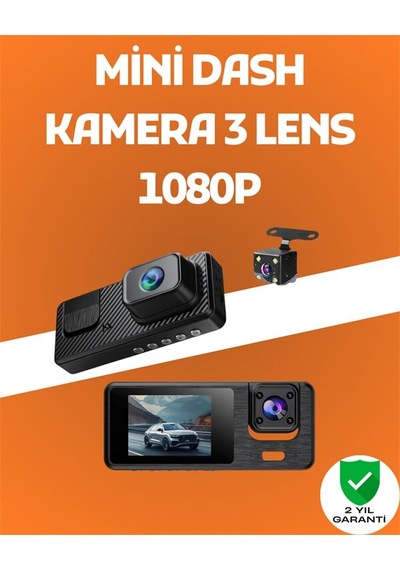 3 Kanallı Araç Dvr Ön + İç + Arka Kamera İle Tam Kapsama Yüksek Güvenlik 01713962