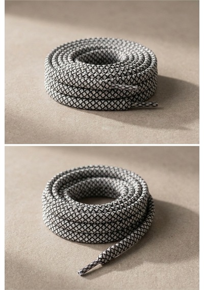 Last İcon Beyaz Siyah Fileli Örgü Ayakkabı Bağcığı 120 Cm Beyaz/siyah