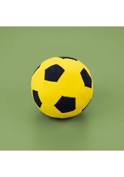 Soft Futbol Topu Figürlü Yastık - Sarı / Lacivert - 30x30 Cm