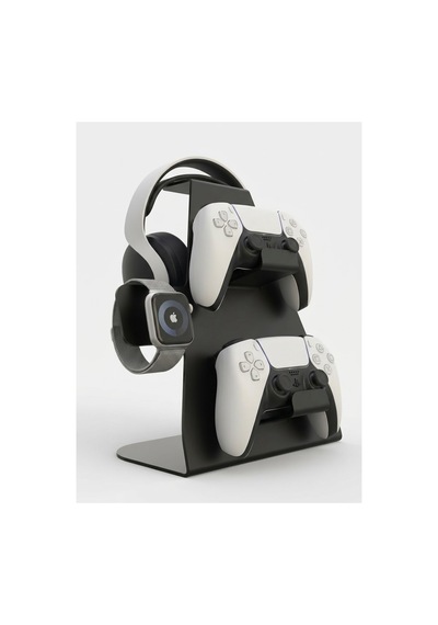 Joystick Kumanda Standı Xbox Ps3/ Ps4 /ps5 Uyumlu Metal Kol Kulaklık Saat Standı Mat Siyah