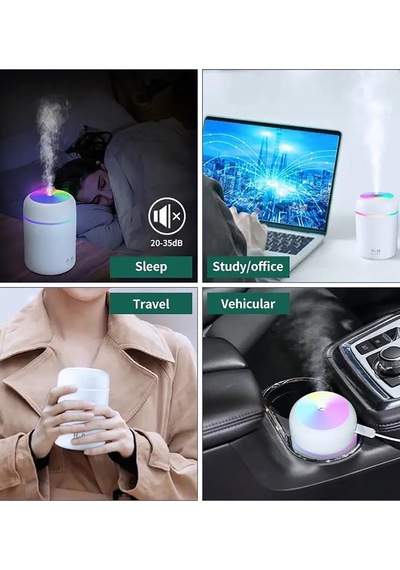 H 2 O Usb'li Ve Işıklı Ultrosonik Hava Nemlendirici Ve Buhar Maki
