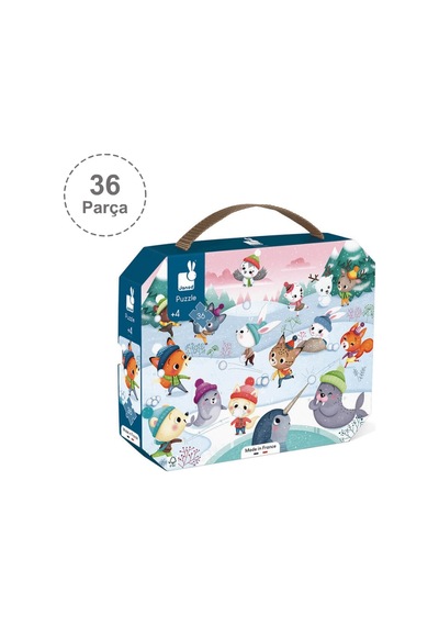 Janod 36 Parça Çantalı Puzzle Kar Partisi