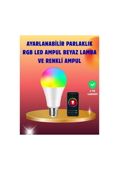Enerji Verimli Akıllı Led Ampul, Uzaktan Kontrol Özellikli Beyaz Işık
