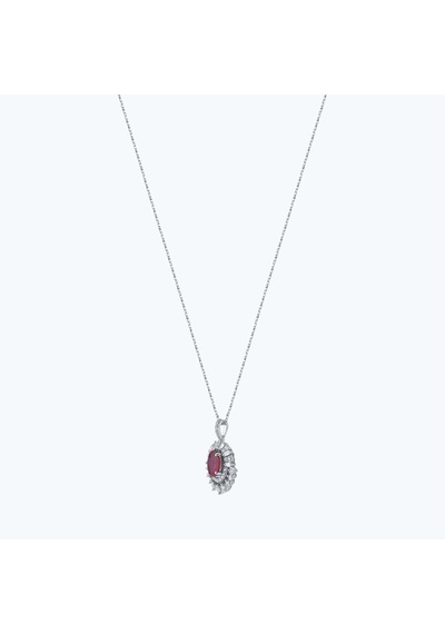 Altınbaş Pırlanta Yakut Oval Kolye Meh055y-14k Altın