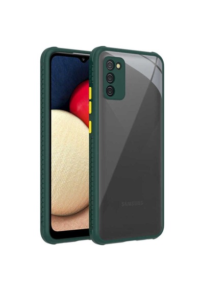 Samsung Uyumlu Galaxy A02s Kılıf Zore Kaff Kapak Koyu Yeşil