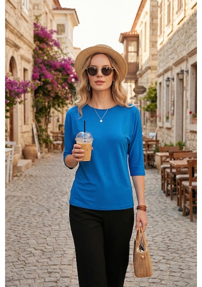 Lela Bisiklet Yaka Truvakar Kol Bayan Bluz 5861416Y Saks