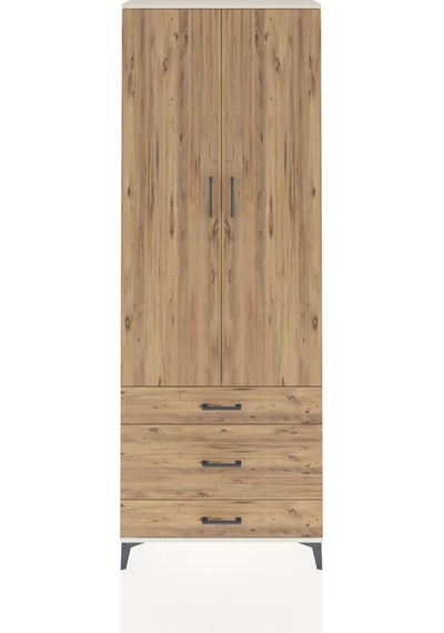 Arges Dolap Tek Raflı 3 Çekmeceli Tek Askılı 88x30x243 Aytaşı... Aytaşı