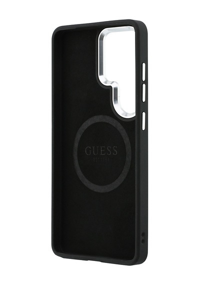 Galaxy Uyumlu S26 Ultra Kılıf Guess Lisanslı M-safe Metal Kamera Çerçeveli Üçgen Logolu Glitter Kapak Gümüş Gümüş
