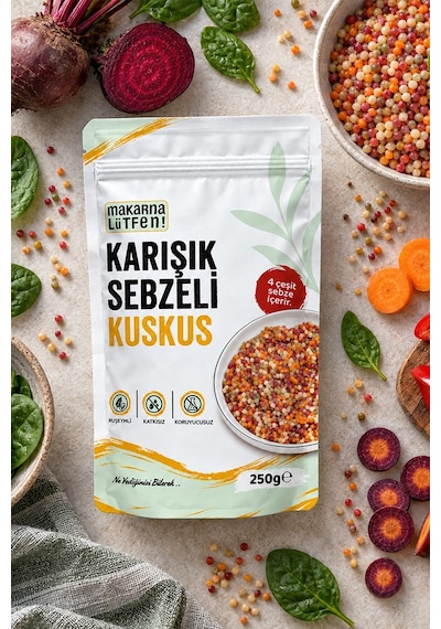 Karışık Sebzeli Kuskus %35 Sebze-250 Gram