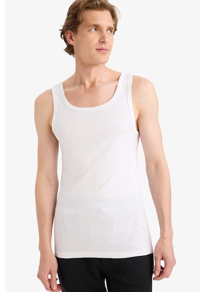 Defacto Slim Fit Dar Kesim Ribana 2li Atlet Y9056az26spwt34 Beyaz-wt34