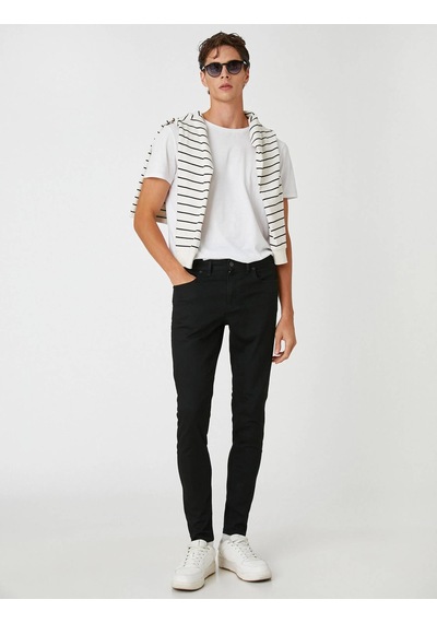 3SAM40082ND Koton Erkek Jean Pantolon SİYAH Siyah