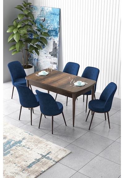 Canisa Concept Zen Serisi 80x132 Mdf Açılabilir Barok Ahşap Desen Masa Takımı Ve 6 Lacivert Sandalye Barok Masa Sandalyeler Lajivert Canisa Concept Zen Serisi 80x132 Mdf Açılabilir Barok Ahşap Desen Masa Takımı Ve 6 Lacivert Sandalye Barok Masa Sandalyeler Lajivert
