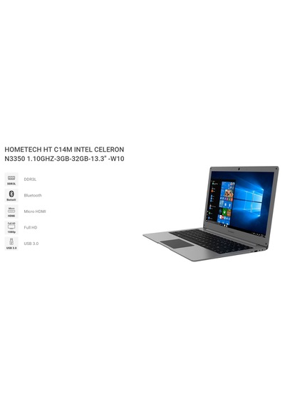 Hometech HT 14CL Intel Celeron N3350 3 GB 32 GB SSD 13.3'' W10 Dizüstü Bilgisayar (Outlet)