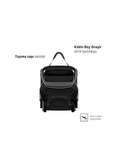 Maxi-Cosi Fame Cabin LED Işıklı Entegre Şarj Üniteli Tek Elle Katlanan Premium Kabin Boy Bebek Arabası Onyx Black