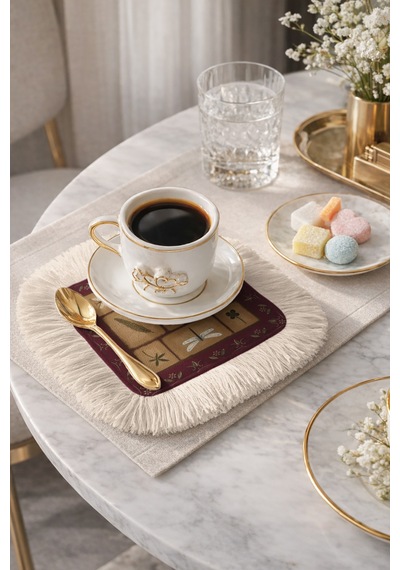 Botanik Koleksiyon Saçaklı Sunum Servis Altlığı Mendil-nostaljik Vintage Bordo Krem Sunumluk Peçete Mat Dumanlı Mercan Botanik Koleksiyon Saçaklı Sunum Servis Altlığı Mendil-nostaljik Vintage Bordo Krem Sunumluk Peçete Mat Dumanlı Mercan
