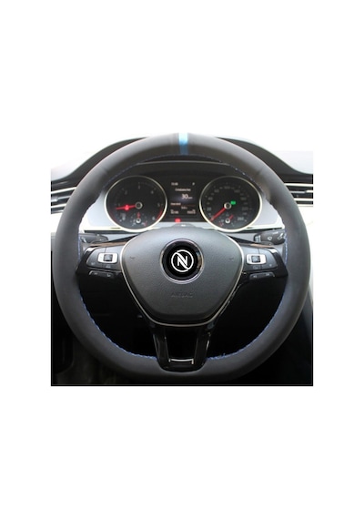 Oto Direksiyon Kılıfı Alcantara Model Alcantra Mavi Dikişli