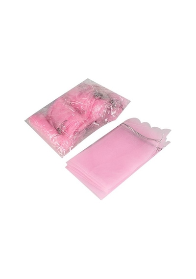 Büzgülü Yasin, Mevlüt Organze Pembe Tül Kese 15x25 Cm 100 Lü