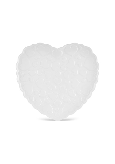 Karaca Pink Love Porselen Servis Tabağı Beyaz 28 Cm Beyaz