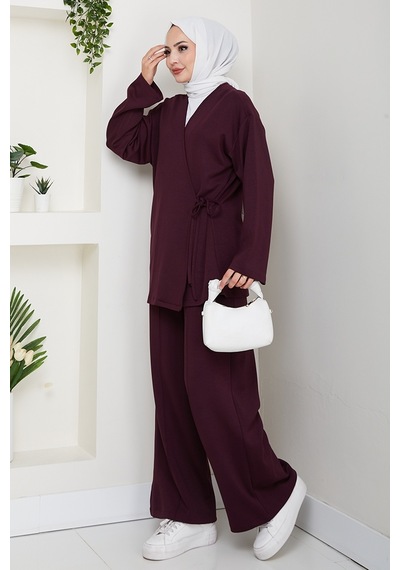 Bestenur Kimonolu Oysho İkili Takım 1623 - Bordo Bordo