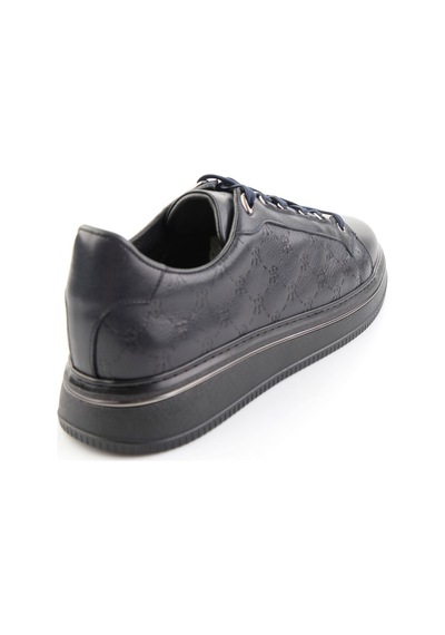 Bambi Lacivert Hakiki Deri Erkek Sneaker E01398023103