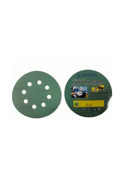 Nikon 52039 Kırılmaz Yeşil Cırt Zımpara 125X150 Kum 8 Delikli