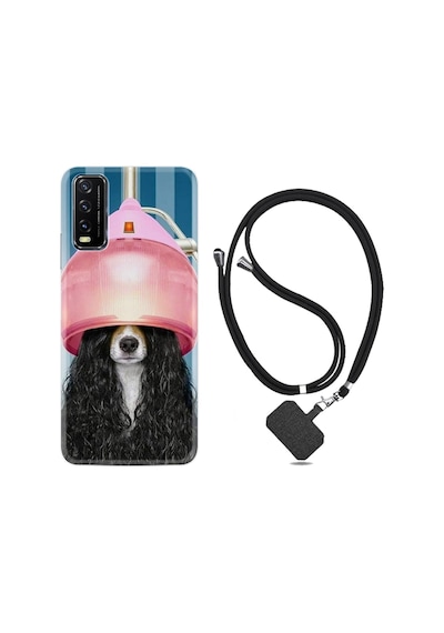 Vivo Y20 Kılıf Boyun Askılı Earring Woman 1363