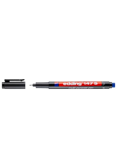 8'li Mavi Edding 147s Asetat Kalemi Silgili 0.3 MM Mavi