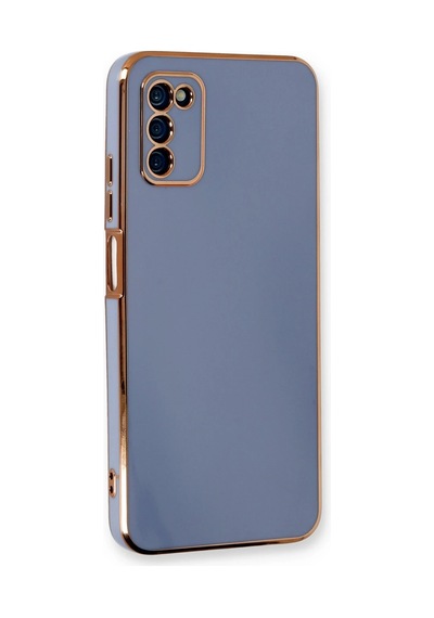 Gld-spt- Newface Samsung Uyumlu Galaxy A03s Kılıf Volet Silikon - Mavi