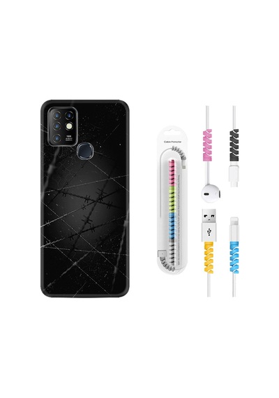 Infinix Hot 10 Kılıf Kablo Koruyuculu Dikenli Tel 1779
