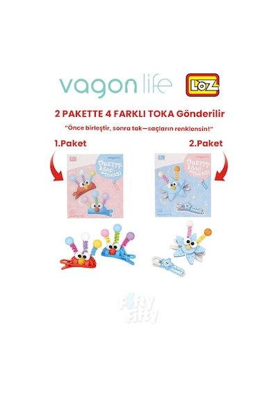 4'lü Saç Toka Seti Önce Birleştir,sonra Tak 2 Paket 4 Adet Gönderilir Yapı Toka Seti Ff 7104-7115