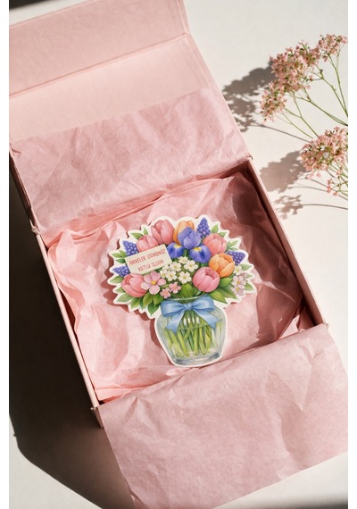 Anneler Günü Hediye Kartı 12 Adet 10x10 Cm Yazılabilir Mesaj Kartı Hediye Paketi İçin Çiçek Kart Çok Renkli