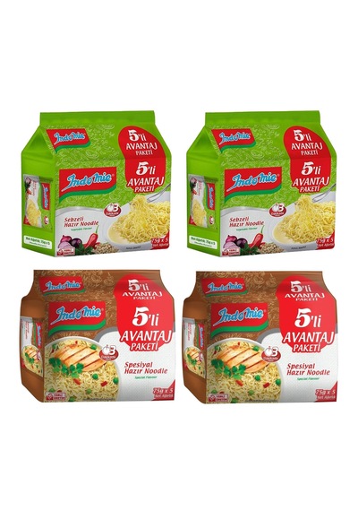 Indomie 5 Li Paket Spesiyal + Sebzeli Hazır Noodle 4 Lü Karma Paket