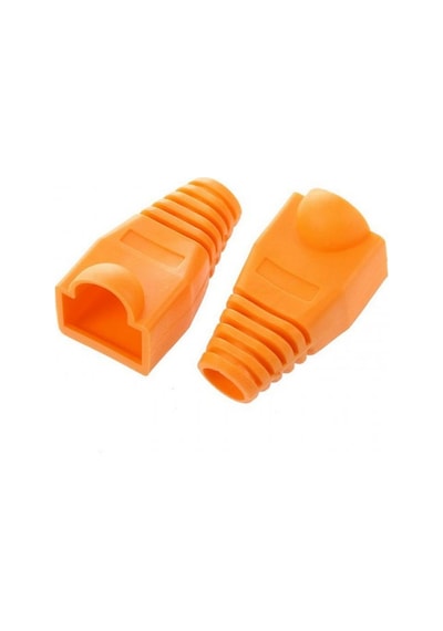 Cat5,cat6 Uyumlu Rj45 Pvc Plastik Cover Koruyucu Kılıf 100 Adet Turuncu