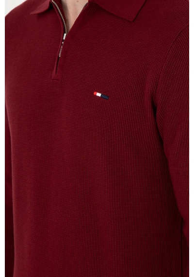 U.S. Polo Assn. Erkek Regular Fit Yarım Fermuarlı Bordo Basic Kazak 50298266-VR014