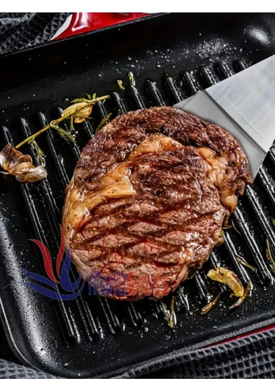 Lüks Ahşap Saplı Paslanmaz Çelik Açılı Spatula, 24 Cm Genel