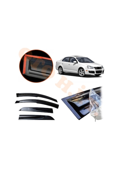 Volkswagen Jetta 06-10 Cam Rüzgarlığı Parlak Siyah Tam Uyumlu