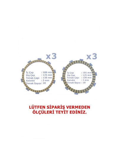 Cf Moto Nk250 - Sr250 E5 Debriyaj Balatası 3+3 6lı 3 İnce-3 Kalın Oem 2023-2024-2025 1set