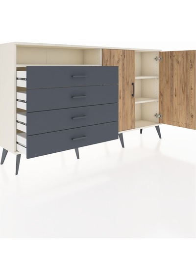 Arges Konsol 3 Raflı 4 Çekmeceli 2 Kapaklı 176x30x99 Aytaşı-çam/a Aytaşı-çam/antrasit Arges Konsol 3 Raflı 4 Çekmeceli 2 Kapaklı 176x30x99 Aytaşı-çam/a Aytaşı-çam/antrasit