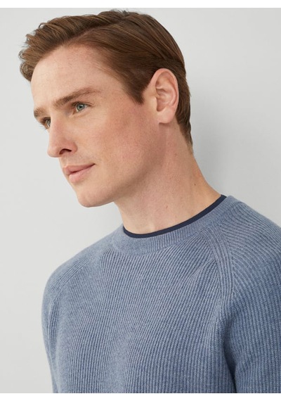 Hackett Mavi Erkek Bisiklet Slim Fit Kazak Hm703093