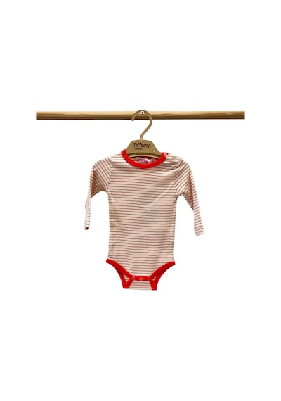 Tiffany Baby & Kids Tiffany Baby Organik Theme Uzun Kol Çizgili Body 89011 Kırmızı