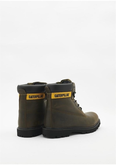 Caterpillar Golden Dark Olive Deri Erkek Bot