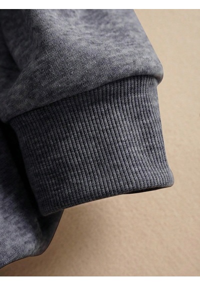 Startmore Tarzsokak Deniz Biyolojisi Balina Katili Baskılı Kapüşonlu Üstler Kadın Temel Gevşek Sweatshirtler Kışl Antrasit