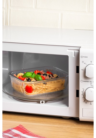 Porsima Sd-12-fgy Kilitli Sızdırmaz Kapaklı Hava Tahliye Contalı Çok Amaçlı 3 Lü Cam Erzak Yiyecek Saklama Kabı Seti - 1030-620-330ml Şeffaf