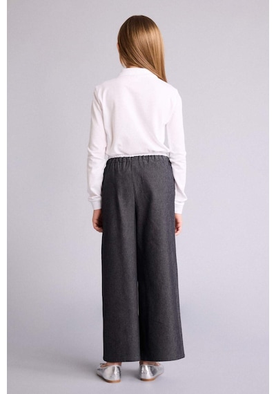Defacto Wıde Leg Jean Görünümlü Pantolon Kız Çocuk G6814a826smbk27 Siyah-bk27