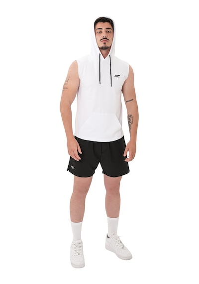 Musclecloth Training Kapüşonlu Kolsuz T-shirt Beyaz Beyaz