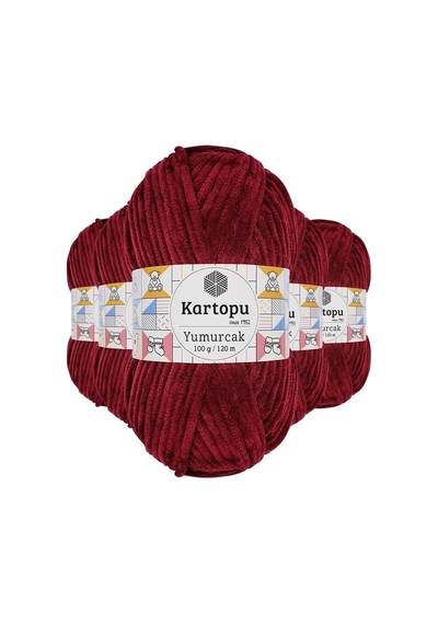 Kartopu 5 Adet Yumurcak Kadife El Örgü Ipi Vişne Çürüğü K106 769664712871