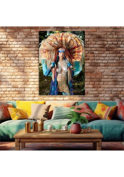 Gerçek Cama Baskı Sanat Temalı Tekli Cam Tablo S174