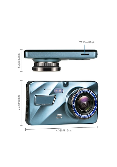 Çift Kameralı Araç Kamerası - Full Hd 1296p, 4.0'' Ekran