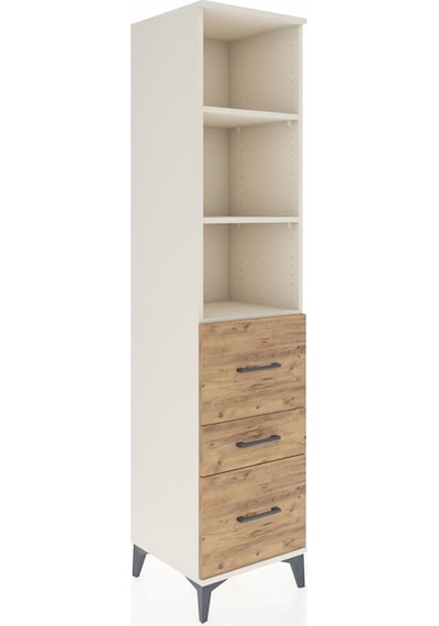 Hyperion Dolap 3 Raflı 3 Çekmeceli Tek Kapaklı 44x44x195 Aytaşı-çam Aytası